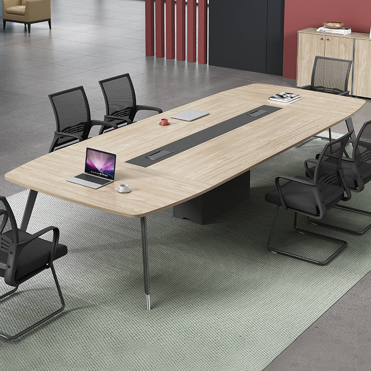 Artificial Wood Office Desk Conference Table Office Curved Writing Desk