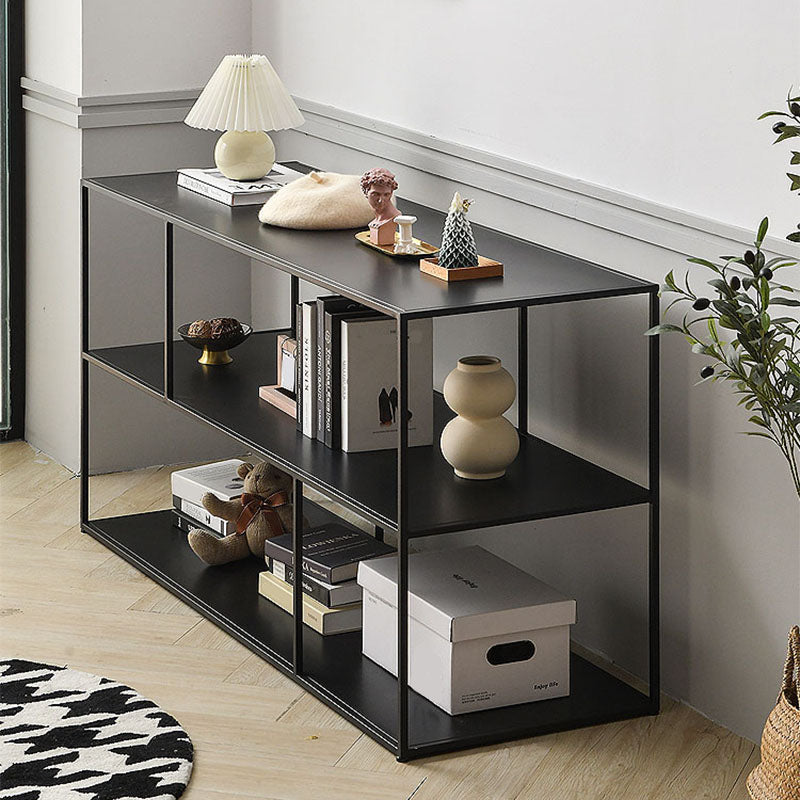 Contemporary Metal Shelf Bookcase Black Etagere Book Shelf for Study Room