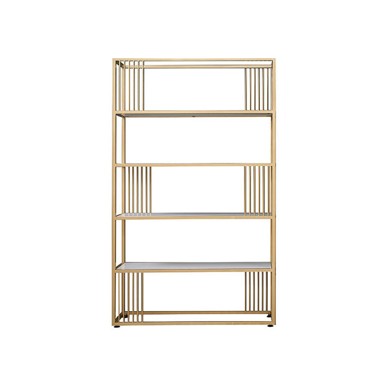 Modern Metal and Wooden Book Shelf Open Home Shelf Bookcase with Shelves