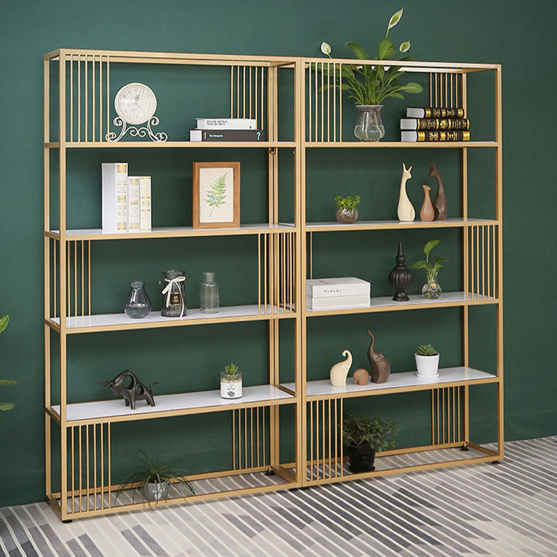 Modern Metal and Wooden Book Shelf Open Home Shelf Bookcase with Shelves