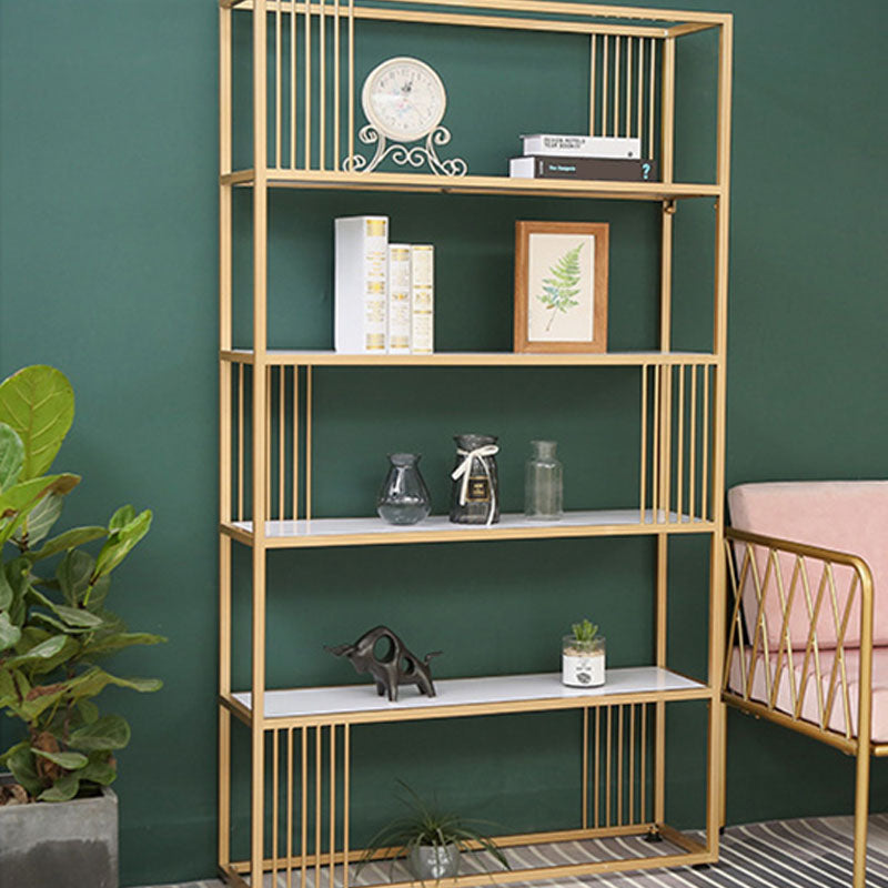 Modern Metal and Wooden Book Shelf Open Home Shelf Bookcase with Shelves