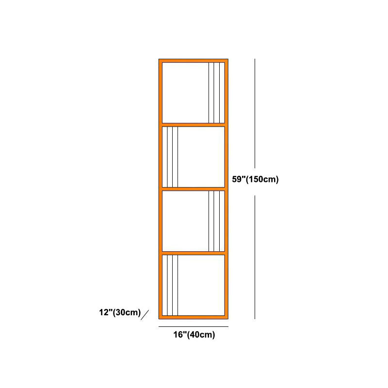 Modern Metal and Wooden Book Shelf Open Home Shelf Bookcase with Shelves