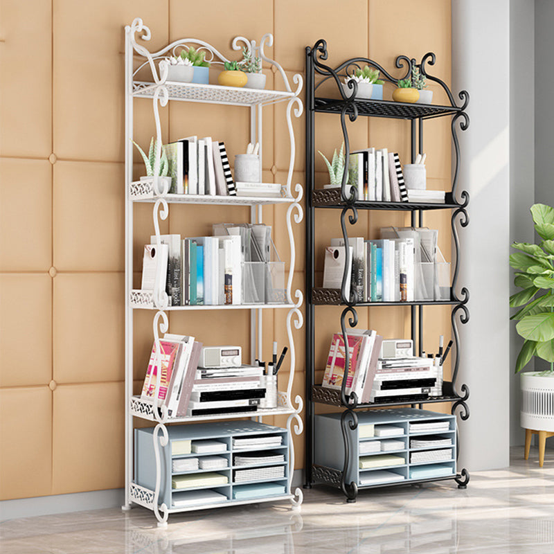 Modern Metal Vertical Shelf Bookcase Open Bookshelf for Bedroom