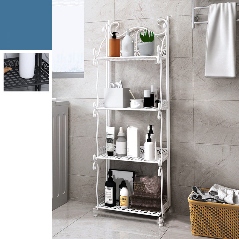 Modern Metal Vertical Shelf Bookcase Open Bookshelf for Bedroom