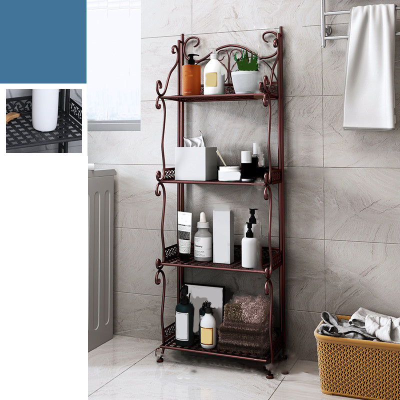 Modern Metal Vertical Shelf Bookcase Open Bookshelf for Bedroom