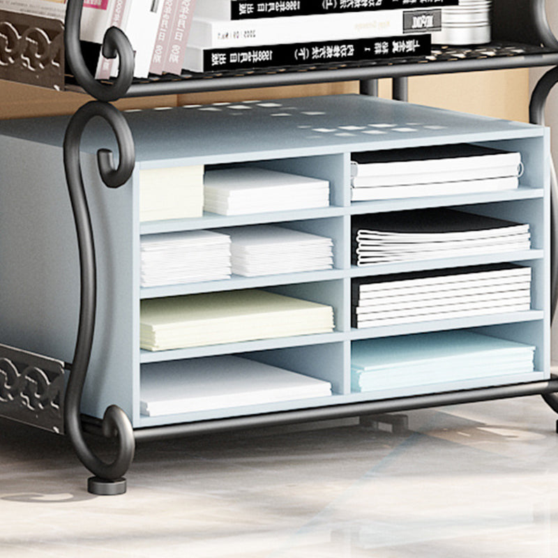 Modern Metal Vertical Shelf Bookcase Open Bookshelf for Bedroom