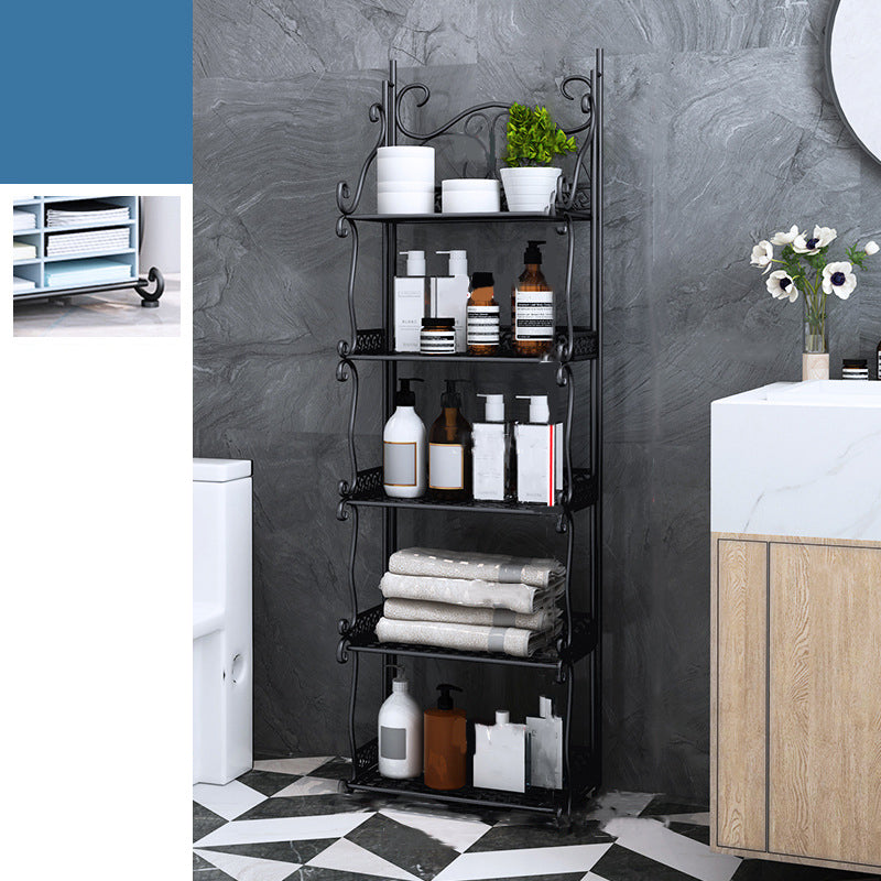 Modern Metal Vertical Shelf Bookcase Open Bookshelf for Bedroom