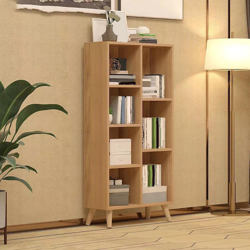 Contemporary Closed Back Book Shelf Engineered Wood Home Shelf Bookcase with Shelves