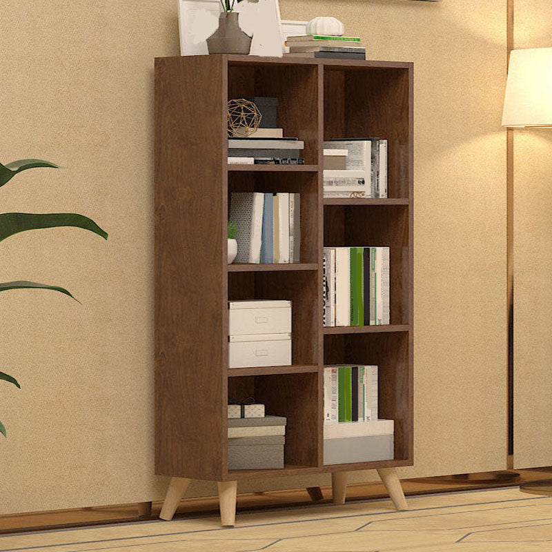 Contemporary Closed Back Book Shelf Engineered Wood Home Shelf Bookcase with Shelves