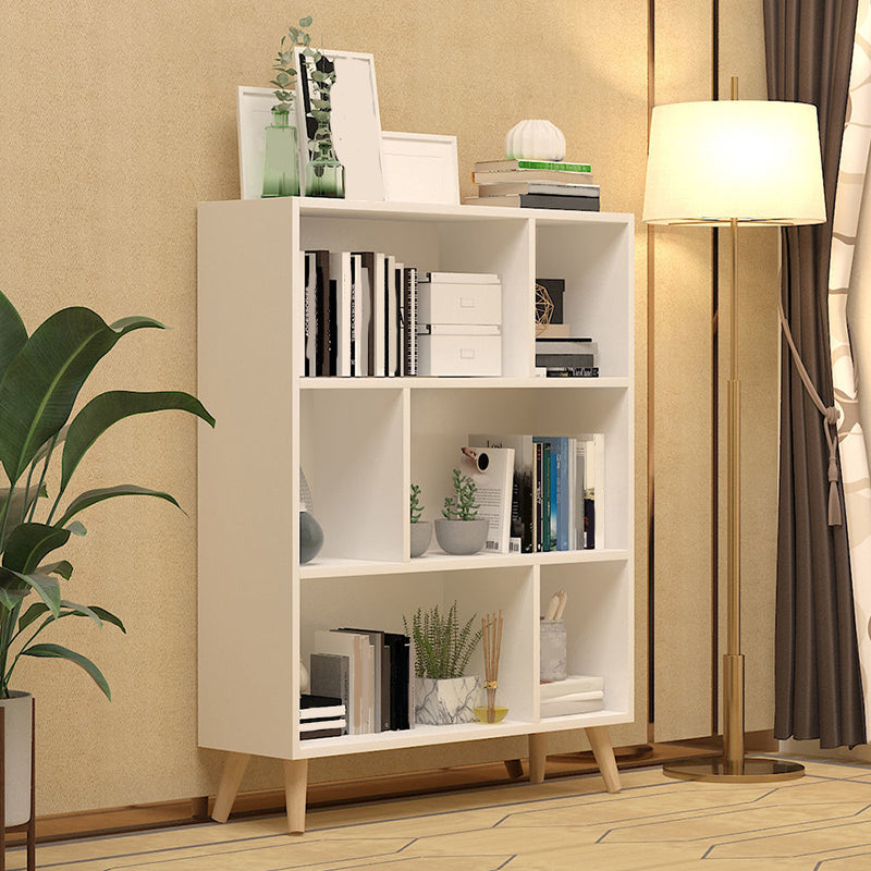 Contemporary Closed Back Book Shelf Engineered Wood Home Shelf Bookcase with Shelves