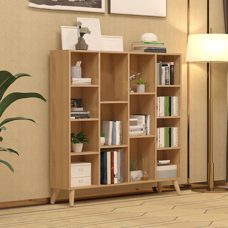 Contemporary Closed Back Book Shelf Engineered Wood Home Shelf Bookcase with Shelves