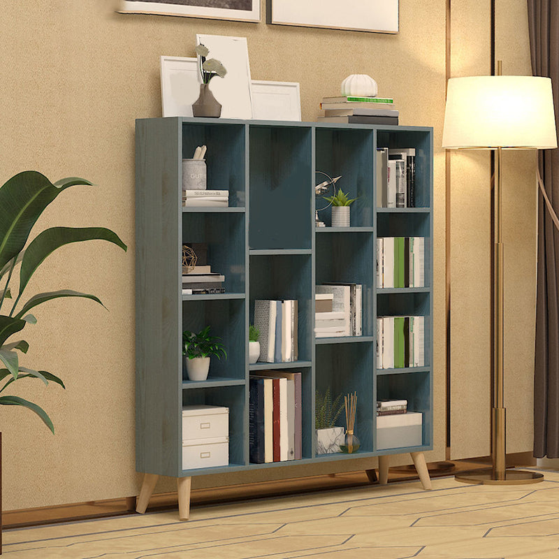 Contemporary Closed Back Book Shelf Engineered Wood Home Shelf Bookcase with Shelves