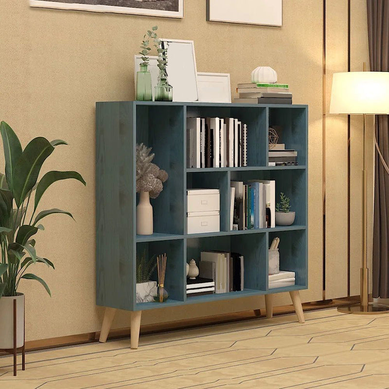 Contemporary Closed Back Book Shelf Engineered Wood Home Shelf Bookcase with Shelves
