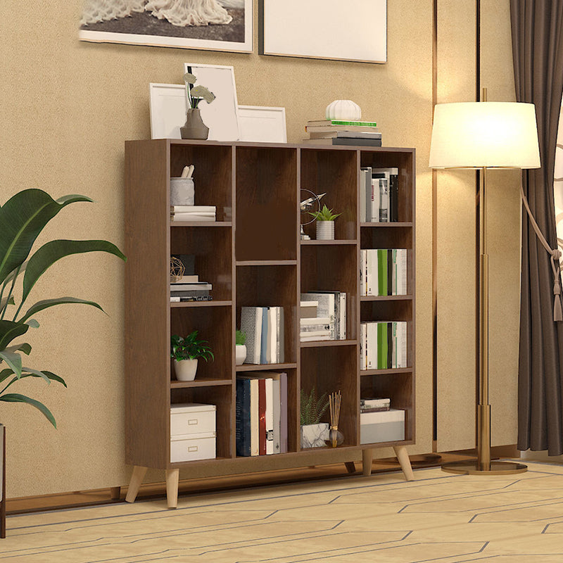 Contemporary Closed Back Book Shelf Engineered Wood Home Shelf Bookcase with Shelves