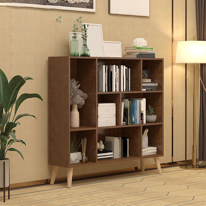 Contemporary Closed Back Book Shelf Engineered Wood Home Shelf Bookcase with Shelves