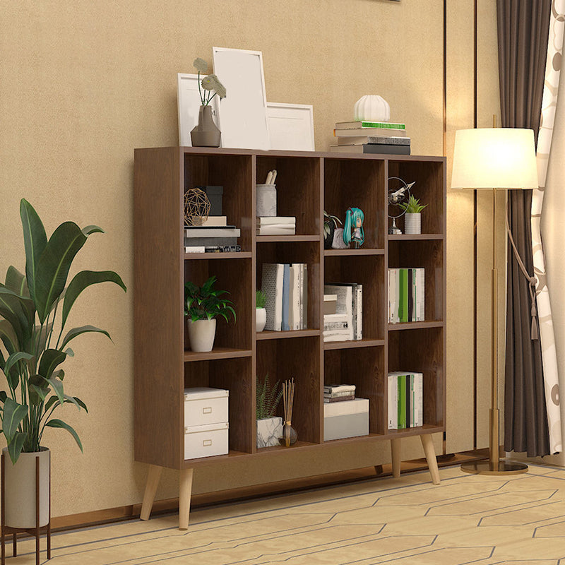 Contemporary Closed Back Book Shelf Engineered Wood Home Shelf Bookcase with Shelves