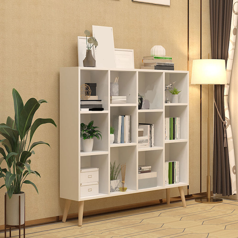 Contemporary Closed Back Book Shelf Engineered Wood Home Shelf Bookcase with Shelves