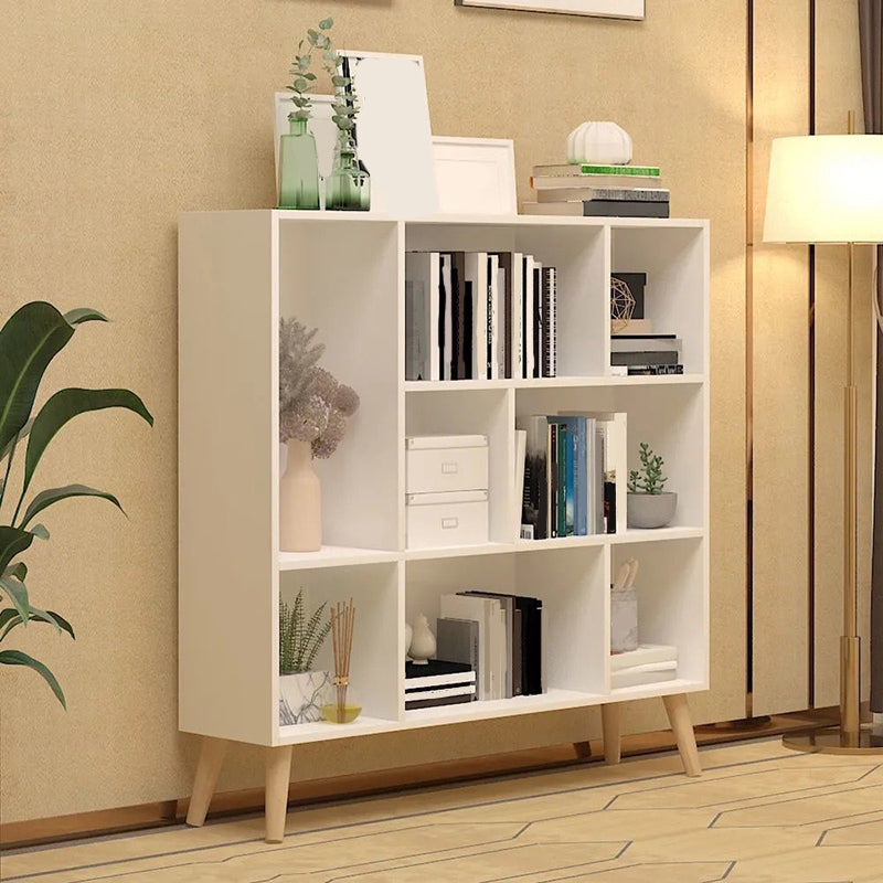 Contemporary Closed Back Book Shelf Engineered Wood Home Shelf Bookcase with Shelves