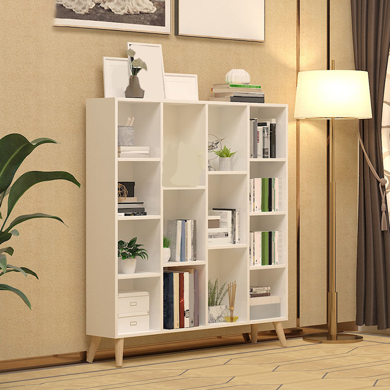 Contemporary Closed Back Book Shelf Engineered Wood Home Shelf Bookcase with Shelves