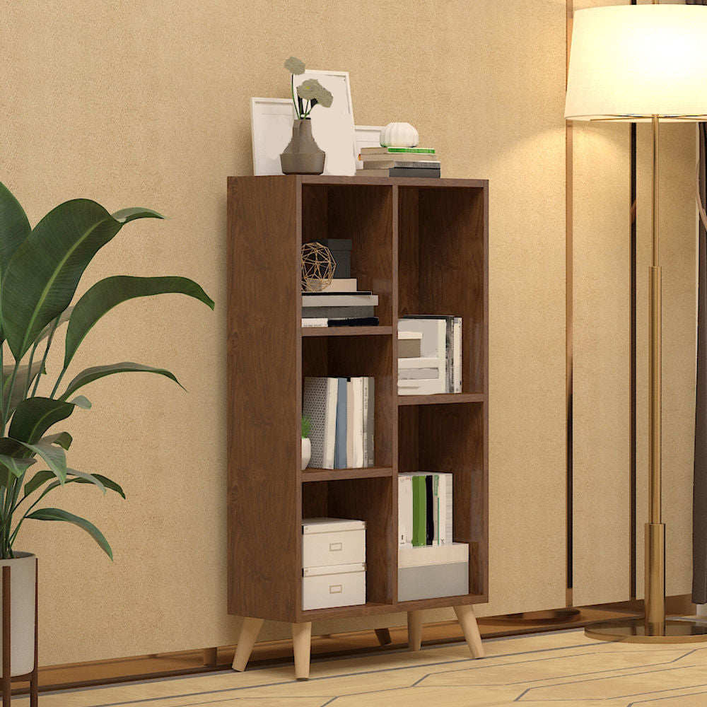 Contemporary Closed Back Book Shelf Engineered Wood Home Shelf Bookcase with Shelves