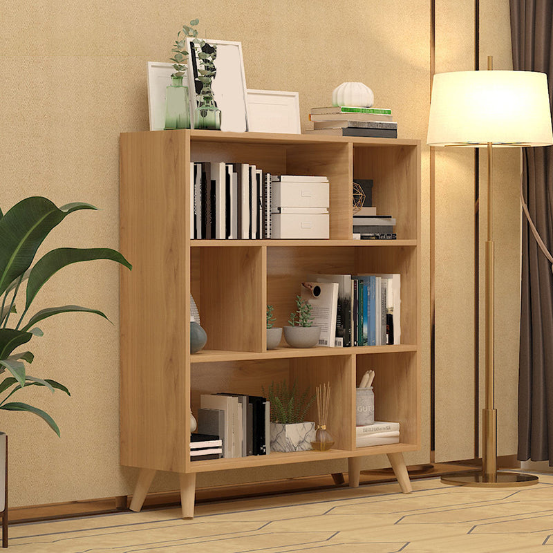 Contemporary Closed Back Book Shelf Engineered Wood Home Shelf Bookcase with Shelves