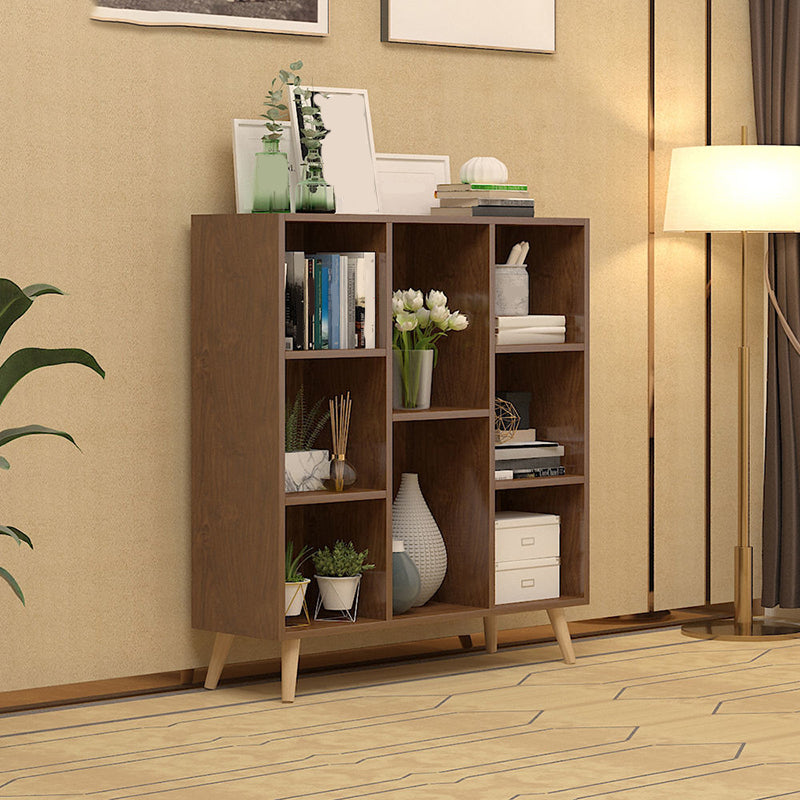 Contemporary Closed Back Book Shelf Engineered Wood Home Shelf Bookcase with Shelves