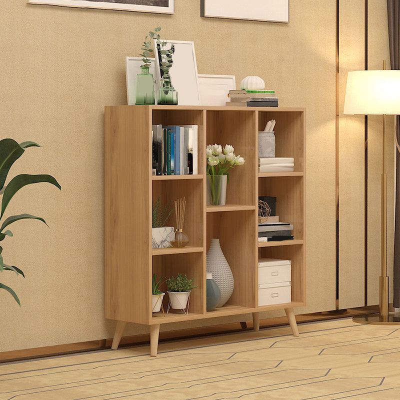 Contemporary Closed Back Book Shelf Engineered Wood Home Shelf Bookcase with Shelves