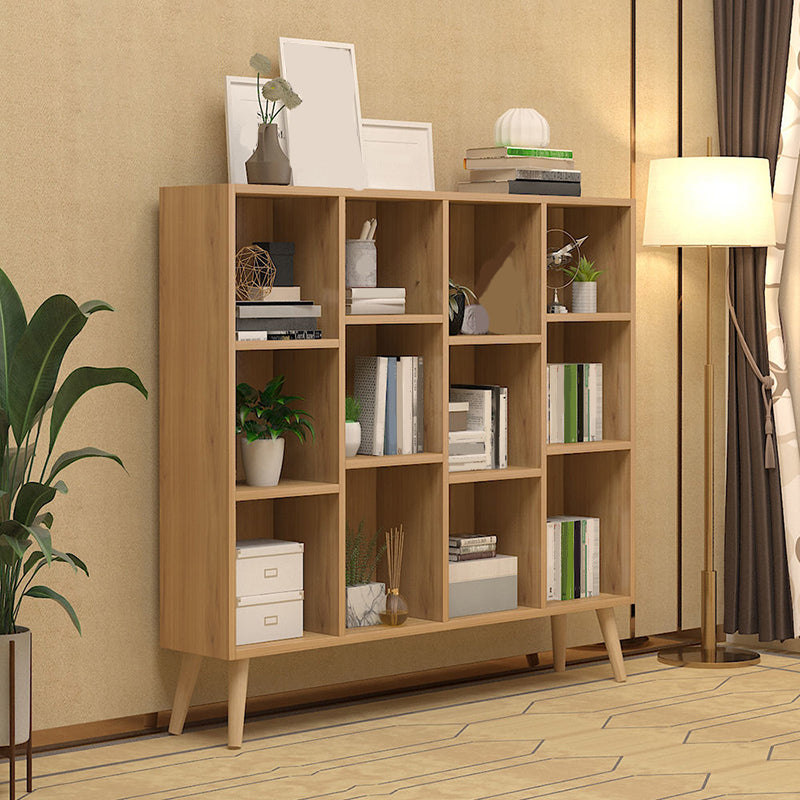 Contemporary Closed Back Book Shelf Engineered Wood Home Shelf Bookcase with Shelves