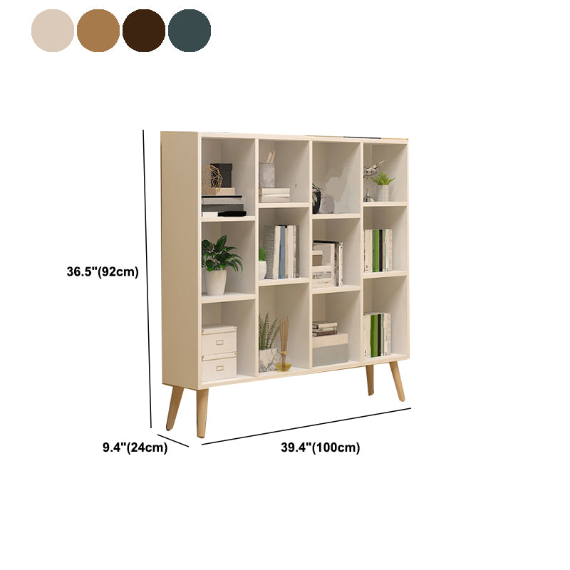 Contemporary Closed Back Book Shelf Engineered Wood Home Shelf Bookcase with Shelves