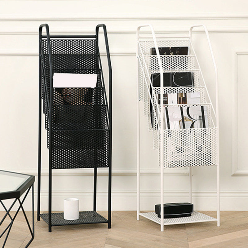 Modern Metal Bookshelf Geometric Closed Back Bookcase in Burnish