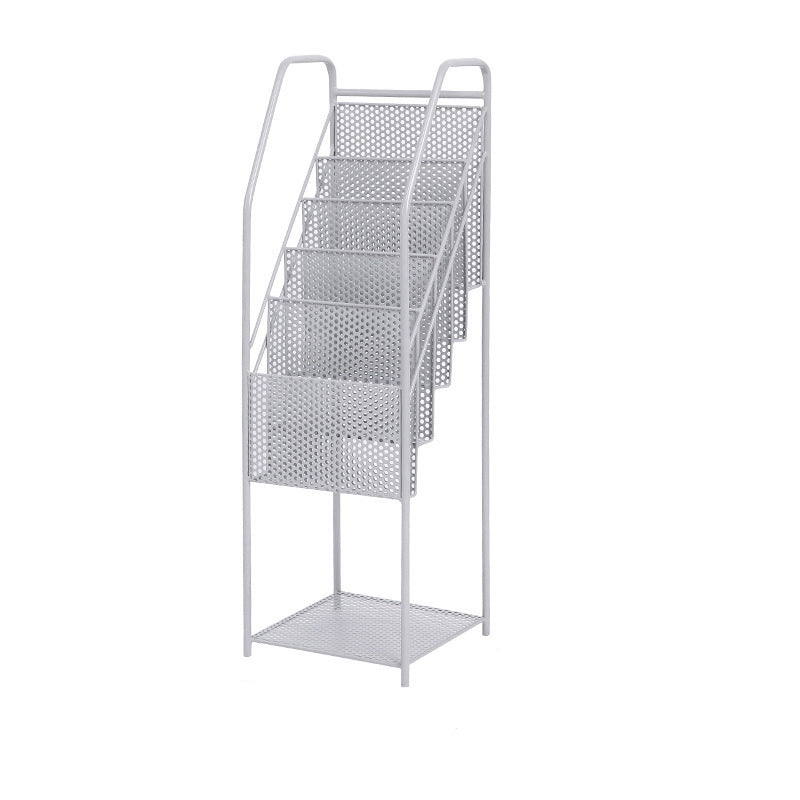 Modern Metal Bookshelf Geometric Closed Back Bookcase in Burnish