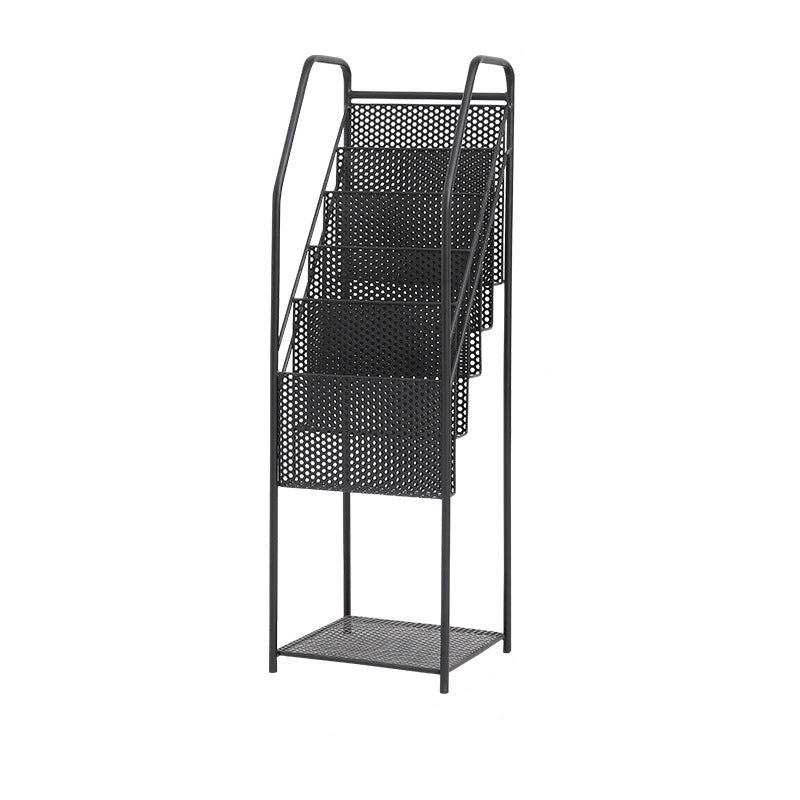 Modern Metal Bookshelf Geometric Closed Back Bookcase in Burnish