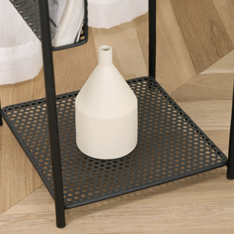 Modern Metal Bookshelf Geometric Closed Back Bookcase in Burnish