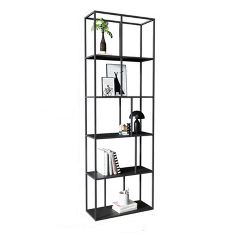 Modern Metal Bookshelf Black Etagere Open Shelf Bookcase in Burnish