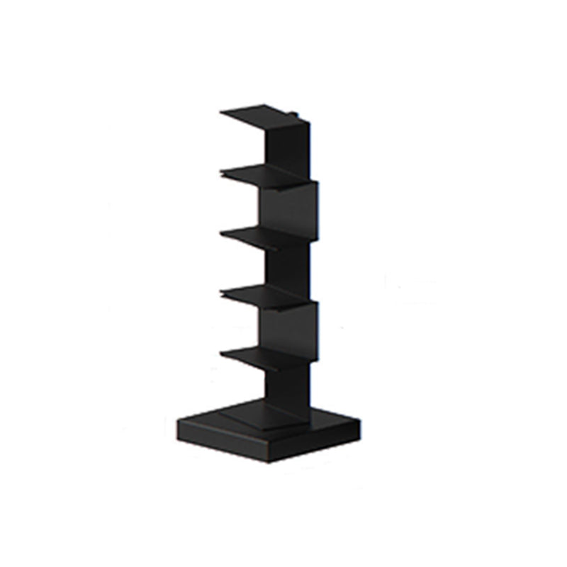 Modern Metal Bookshelf Geometric Closed Back Vertical Bookcase