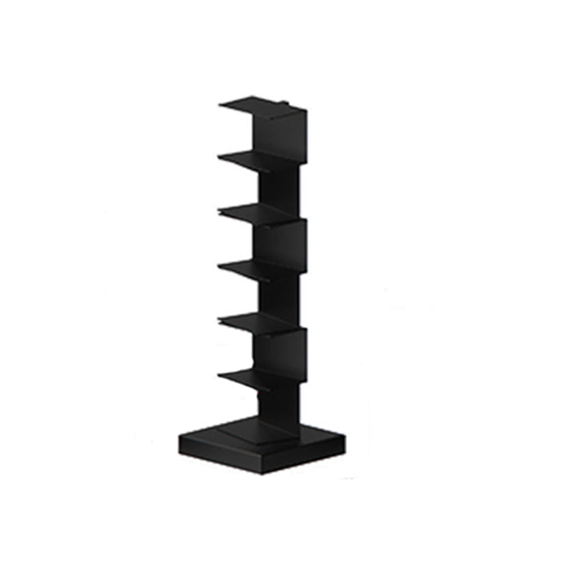 Modern Metal Bookshelf Geometric Closed Back Vertical Bookcase