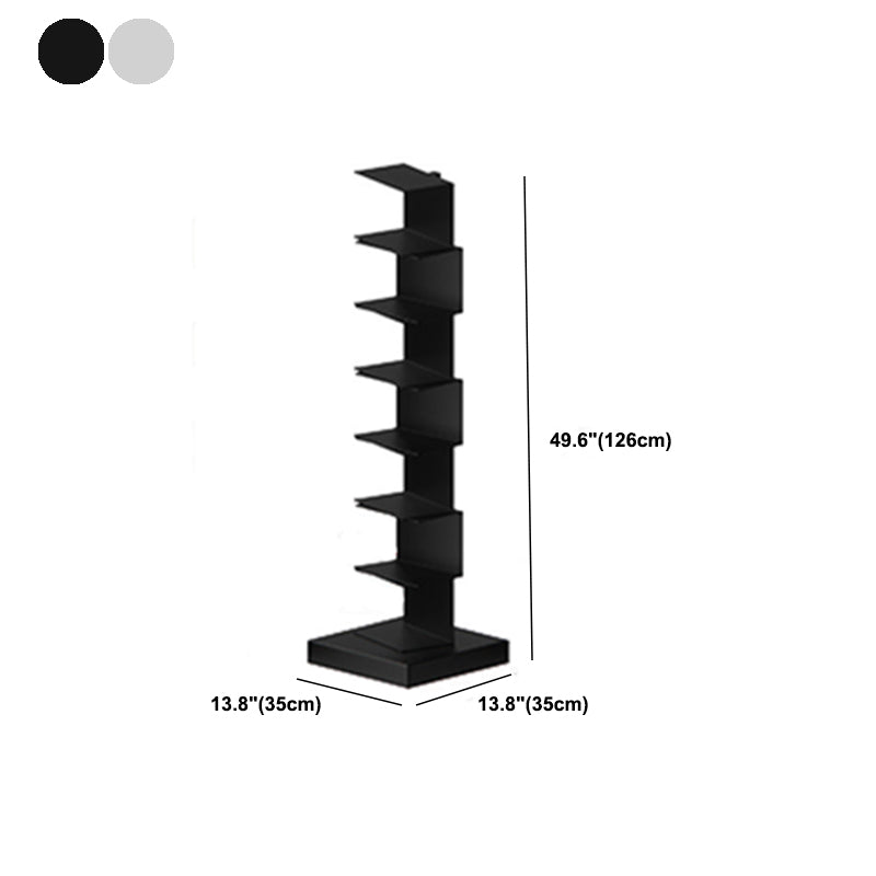 Modern Metal Bookshelf Geometric Closed Back Vertical Bookcase