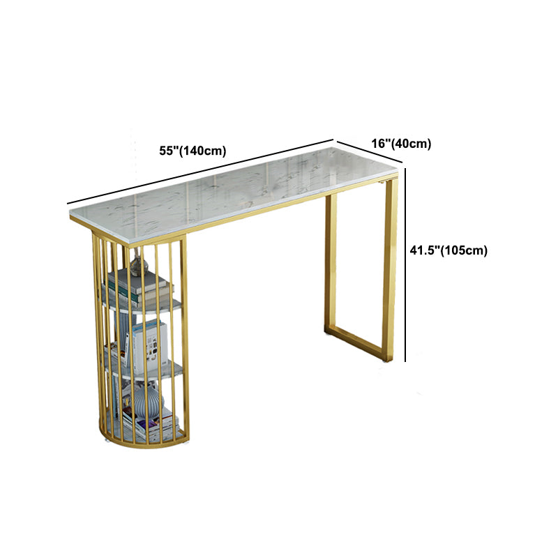 Glam 1/3 Pieces Bar Table Set Stone Counter Table with High Stools for Living Room