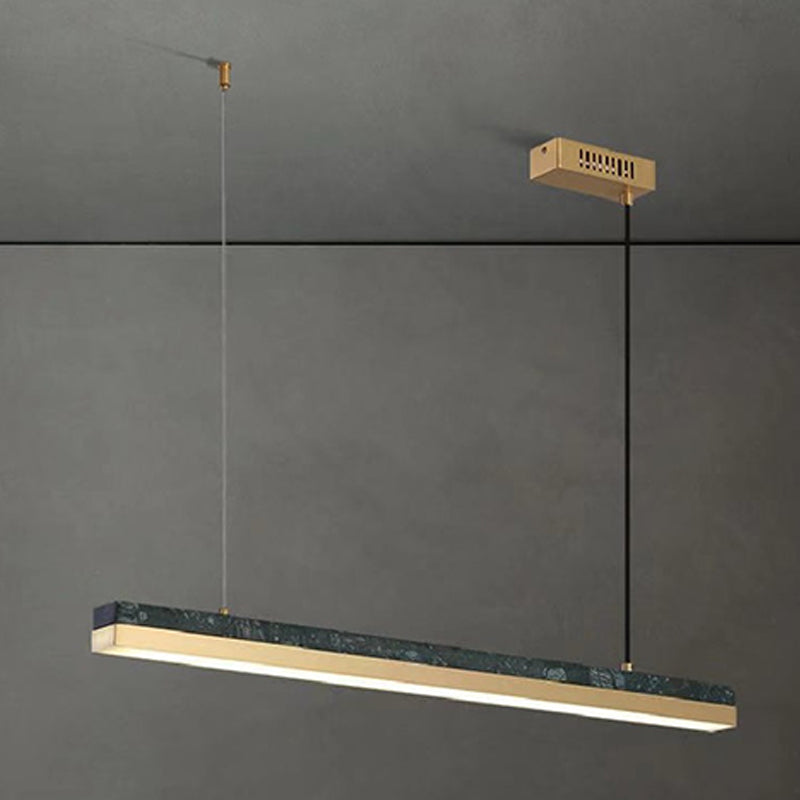 Modern Style Linear Hanging Pendant Light Metal One Light Pendant Light Fixture