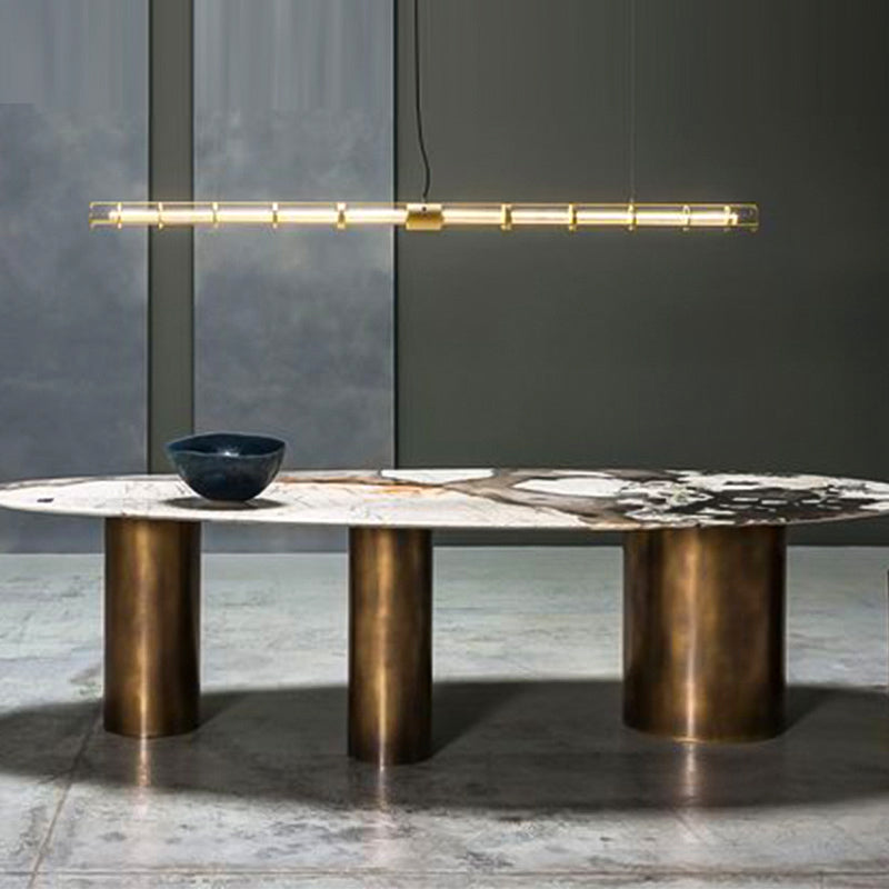 Contemporary Style Linear Island Light Fixture Metal 1- Light Island Pendant Light