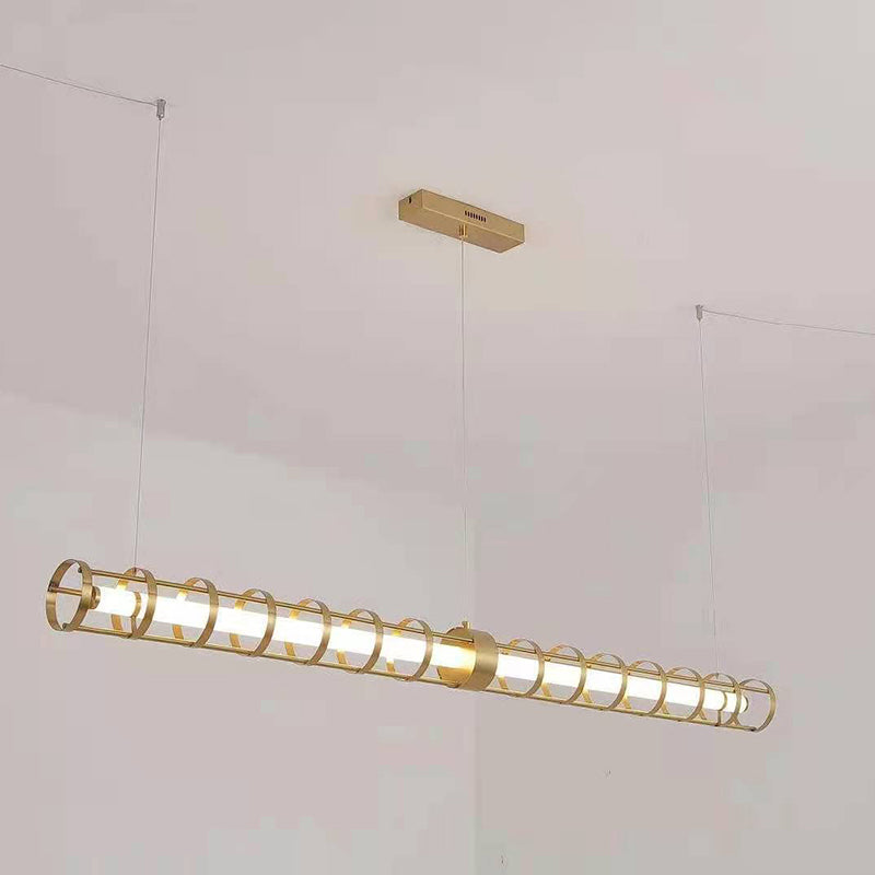 Contemporary Style Linear Island Light Fixture Metal 1- Light Island Pendant Light