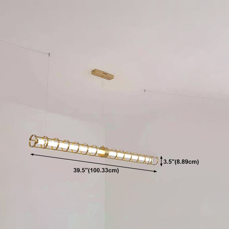 Contemporary Style Linear Island Light Fixture Metal 1- Light Island Pendant Light