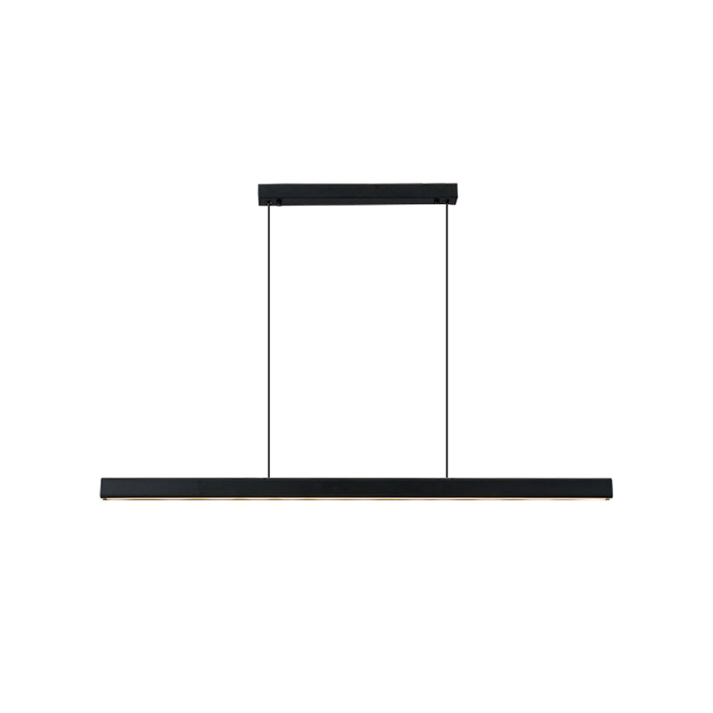 Black Aluminum Island Light Fixtures Modern 1-Light Linear Restaurant LED Hanging Lamps