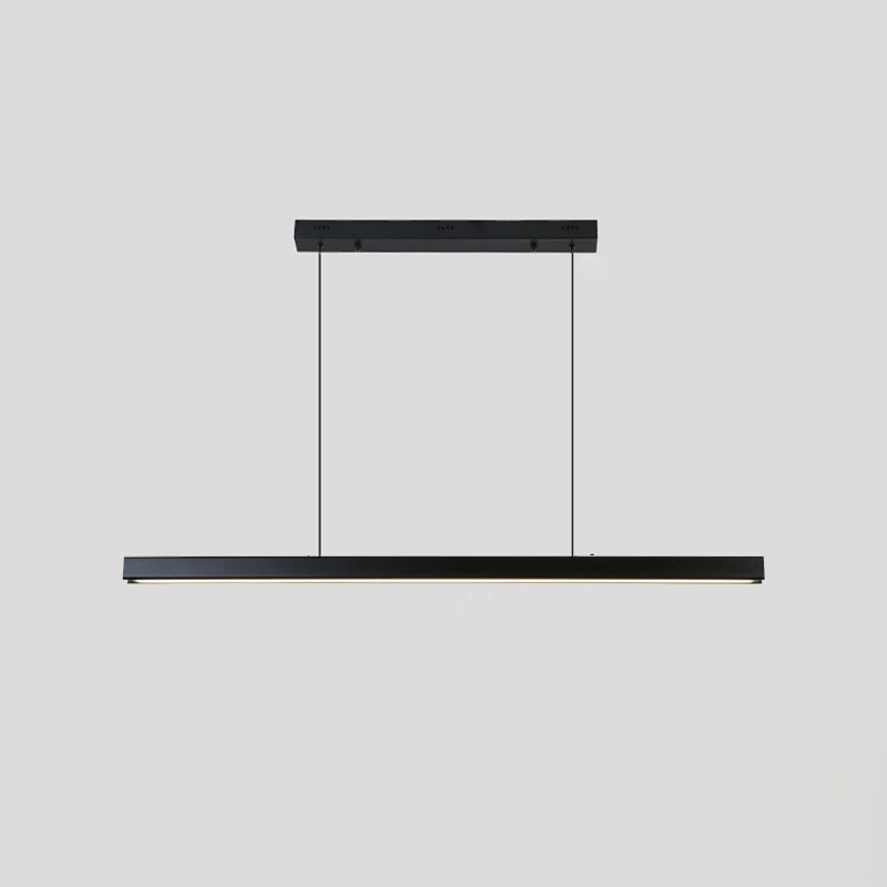 Black Aluminum Island Light Fixtures Modern 1-Light Linear Restaurant LED Hanging Lamps