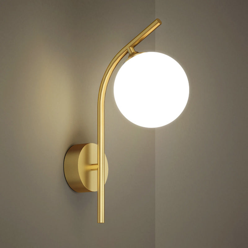 1 Light Ball Wall Sconces Modern Style Glass Wall Mounted Lamps