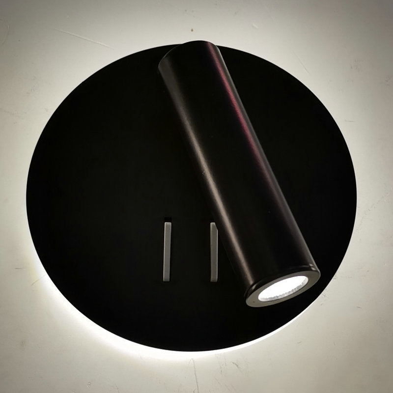 1 Light Round Wall Sconces Modern Style Metal Wall Mounted Reading Lights