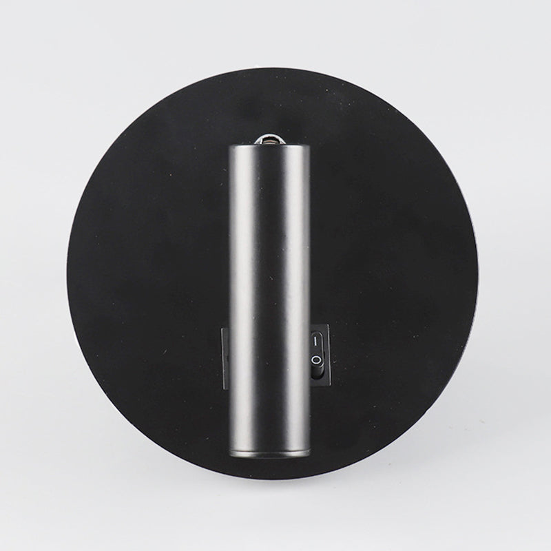 1 Light Round Wall Sconces Modern Style Metal Wall Mounted Reading Lights