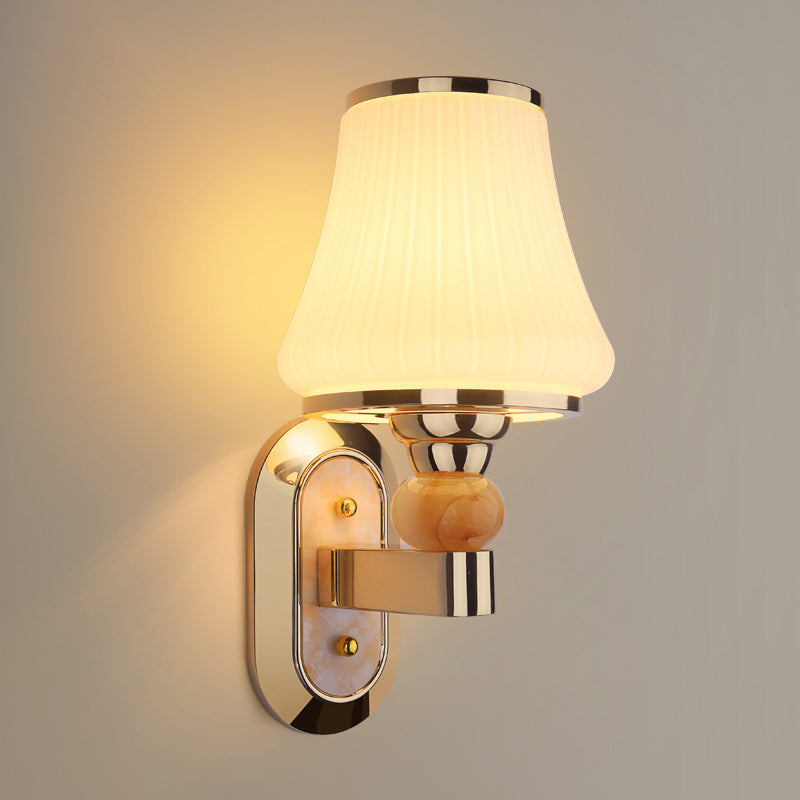 Geometric Shade Glass Wall Sconce Modern Style Multi Lights Wall Mounted Light in Gold