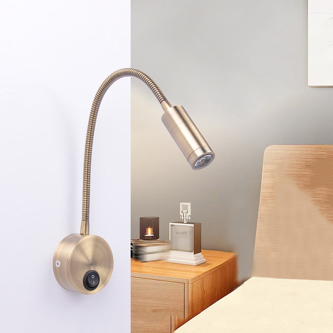 1 Light Cylinder Wall Lighting Fixtures Modern Style Metal Wall Mounted Reading Lights