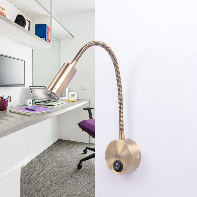 1 Light Cylinder Wall Lighting Fixtures Modern Style Metal Wall Mounted Reading Lights